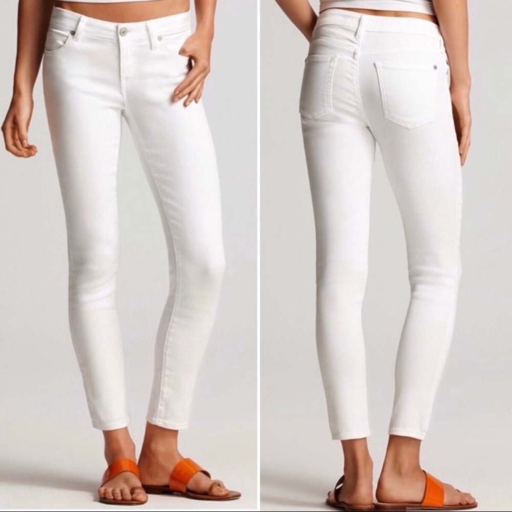 Vince White Waxed Crop 5PKT Skinny Jeans Size 28 - Picture 2 of 14